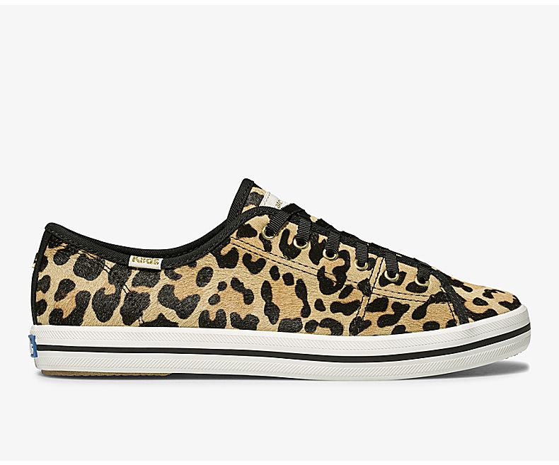 Keds Womens Leopard Brown Lace Up Shoes - Keds X Kate Spade New York Kickstart Calf Hair 516INTGKM